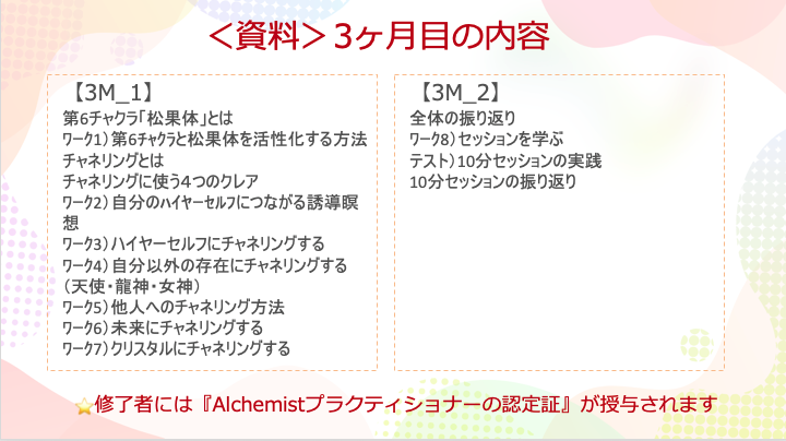 ALP3ヶ月目の内容